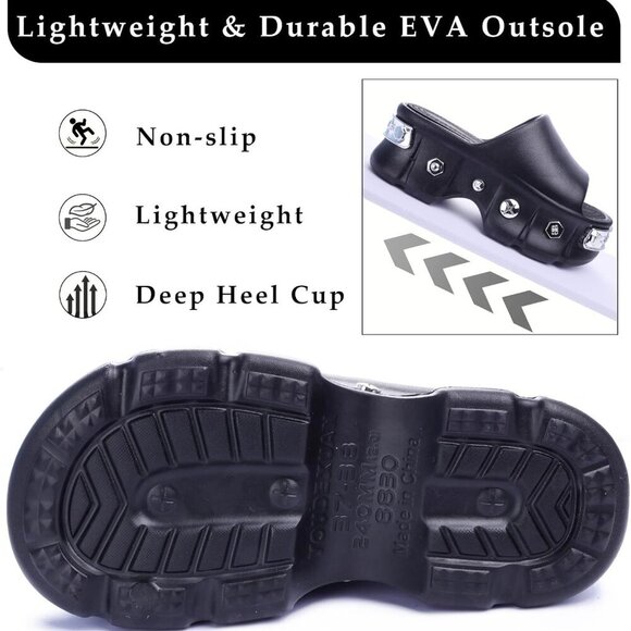 Women Platform Sandals Open Toe Chunky Slides Summer Beach Casual Dressy - Picture 4 of 8